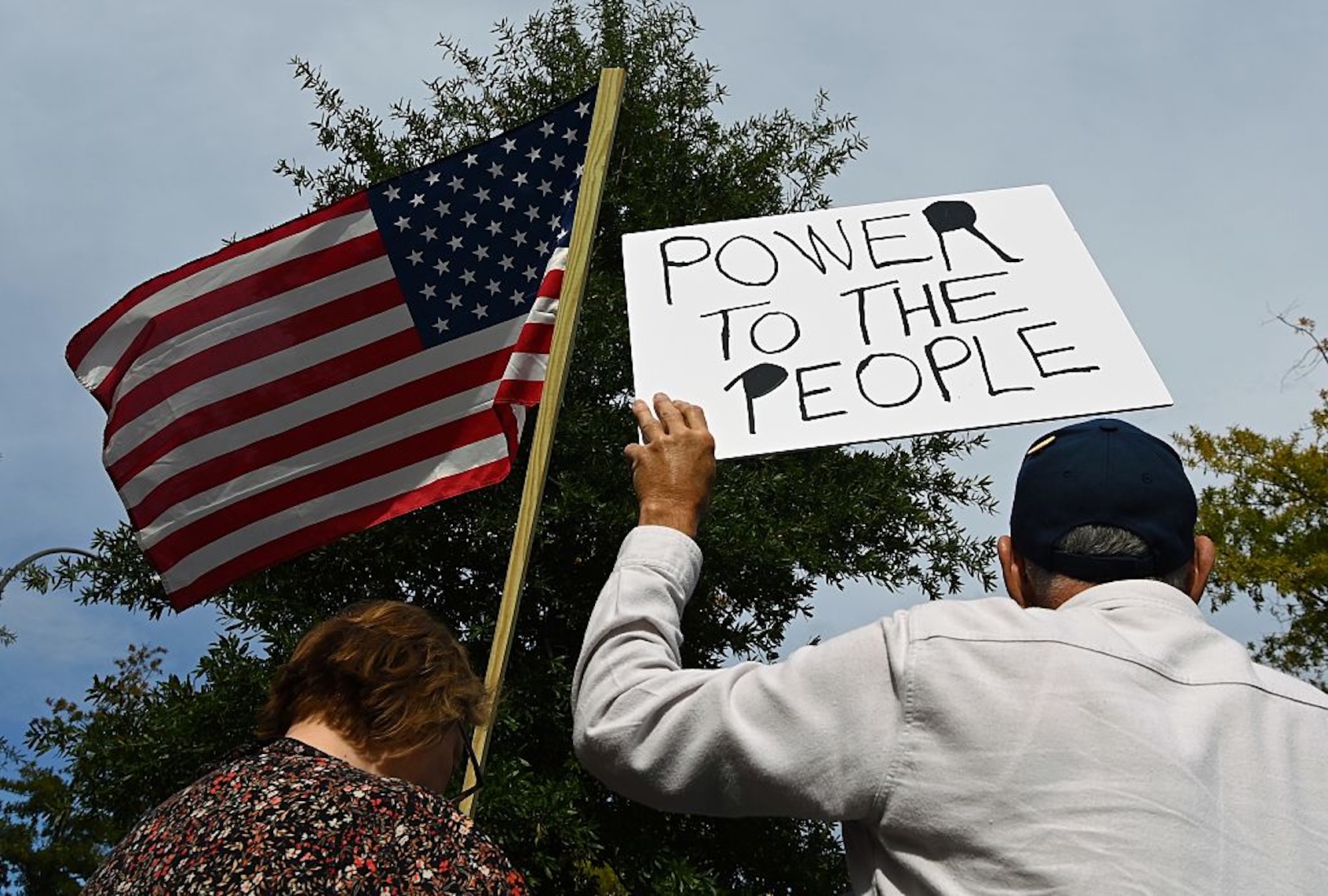 Thousands attended the "No Kings" protest in Washington, D.C., on Oct. 18, 2025. (Li Rui/Xinhua via Getty Images)