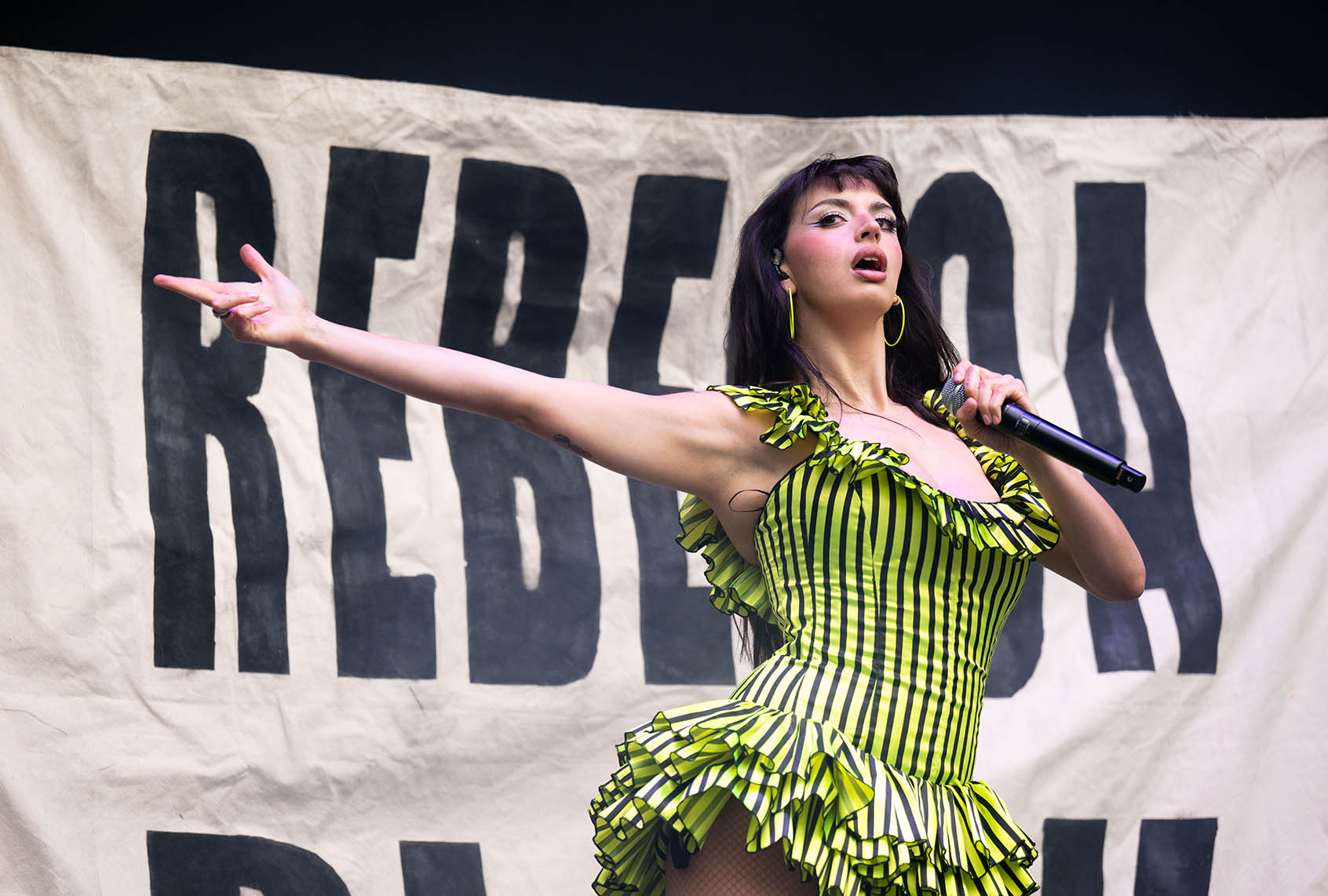 Rebecca Black performs at Outside Lands at Golden Gate Park on August 10, 2025 in San Francisco, California. (Dana Jacobs / WireImage)